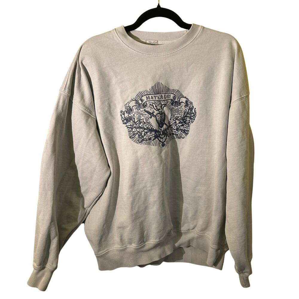John Galt Brandy Melville Better Day Graphic Crewneck Sweatshirt Cream Oversized